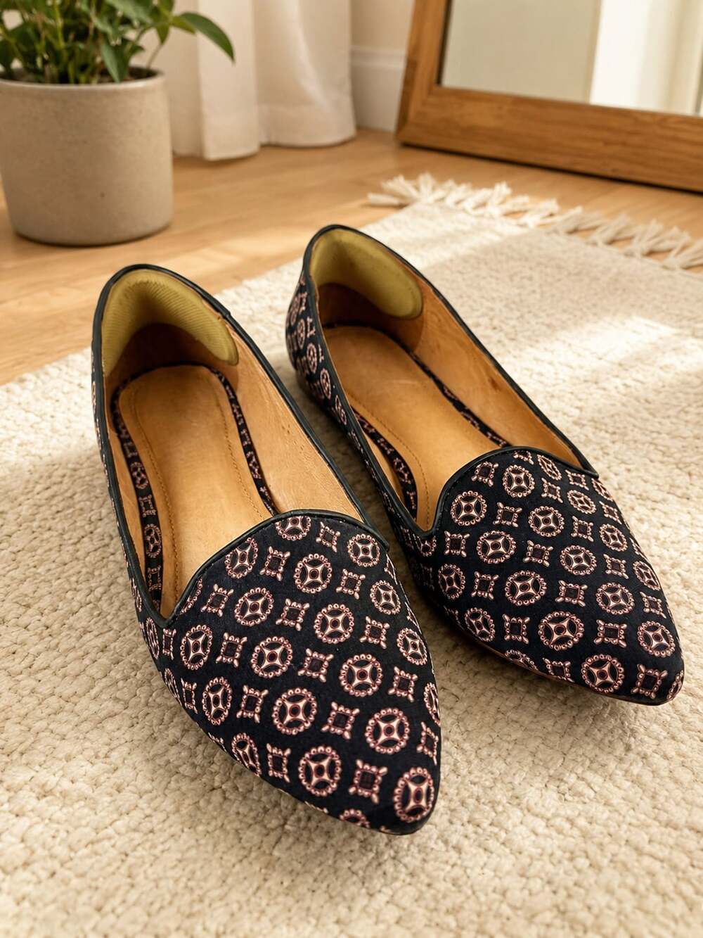 Joie Daydreaming Geometric Print Pointed Toe Loafer Flats Women’s EU 36.5